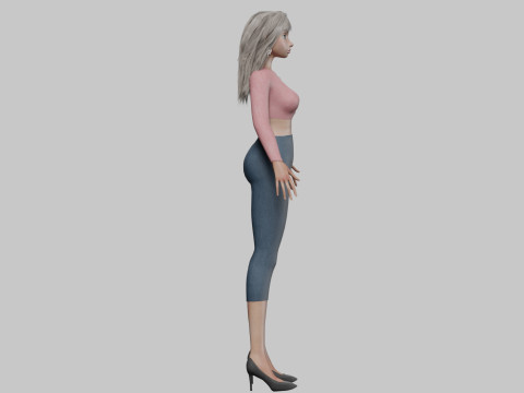 Classic young girl V35956 3D Модель