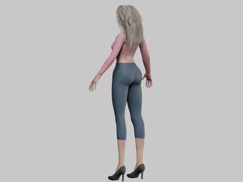 Classic young girl V35956 3D Модель