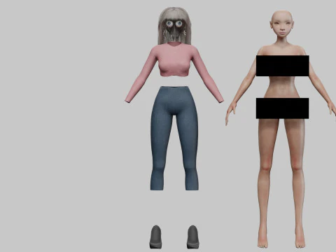 Classic young girl V35956 3D Model