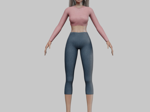 Classic young girl V35956 3D Модель