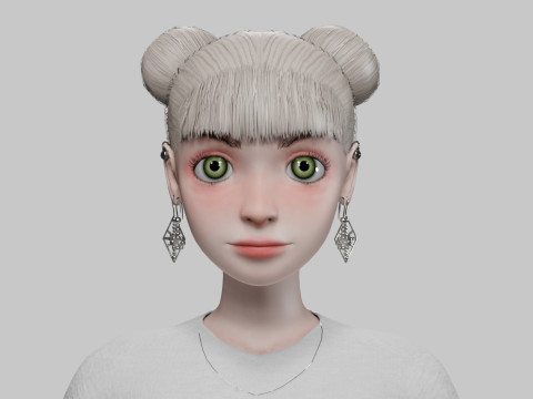 Cute cartoon girl V24378 3D 模型