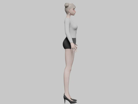 Cute cartoon girl V24378 3D Model