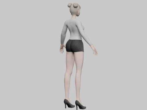 Cute cartoon girl V24378 3D Model
