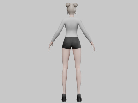 Cute cartoon girl V24378 3D 模型