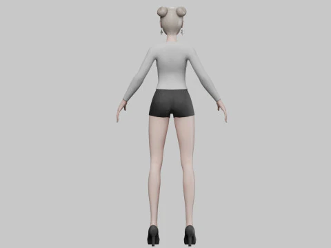 Cute cartoon girl V24378 3D Model