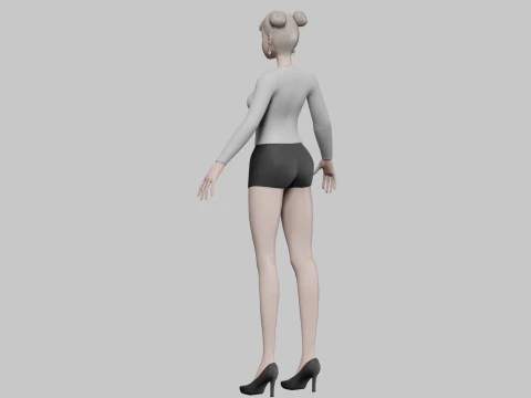Cute cartoon girl V24378 3D Model