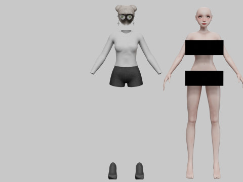 Cute cartoon girl V24378 3D 模型