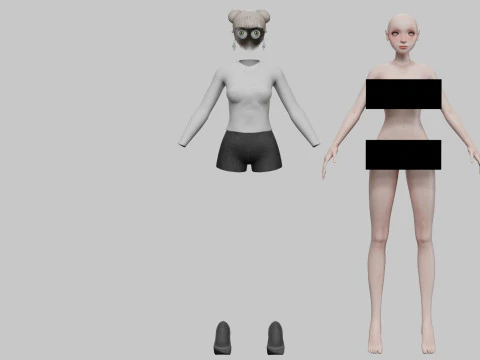 Cute cartoon girl V24378 3D Model