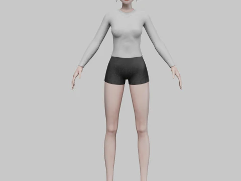 Cute cartoon girl V24378 3D Model