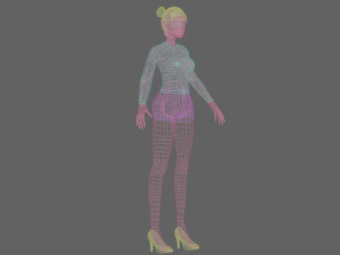 Cute cartoon girl V24378 3D Model
