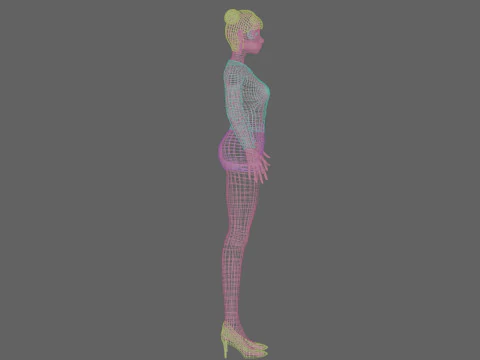 Cute cartoon girl V24378 3D Model