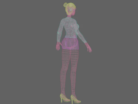 Cute cartoon girl V24378 3D Model