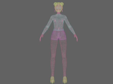Cute cartoon girl V24378 3D Model