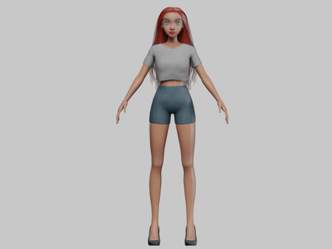 Cute pretty girl V29324 Modèle 3D