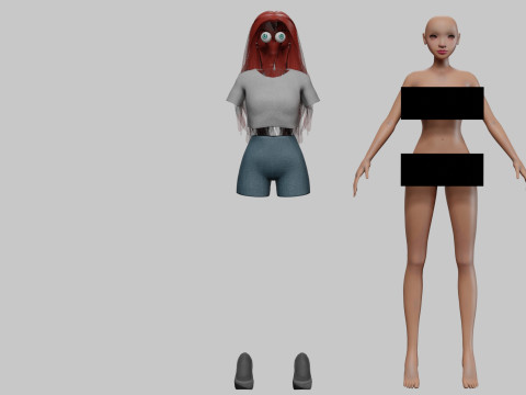 Cute pretty girl V29324 Modèle 3D