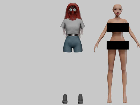 Cute pretty girl V29324 3D Model