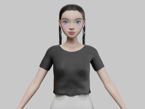 प्यारी प्यारी लड़की V27258 3D मॉडल