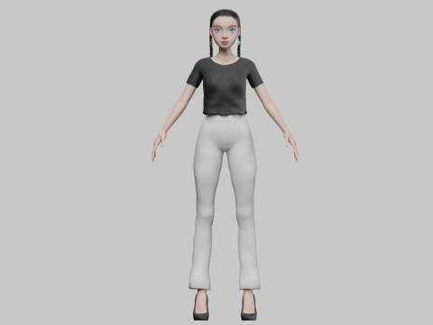 Cute sweet girl V27258 Modèle 3D
