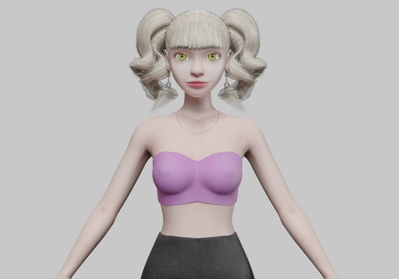Cute young girl V28657 3D मॉडल .c4d .max .obj .3ds .fbx .stl .blend 