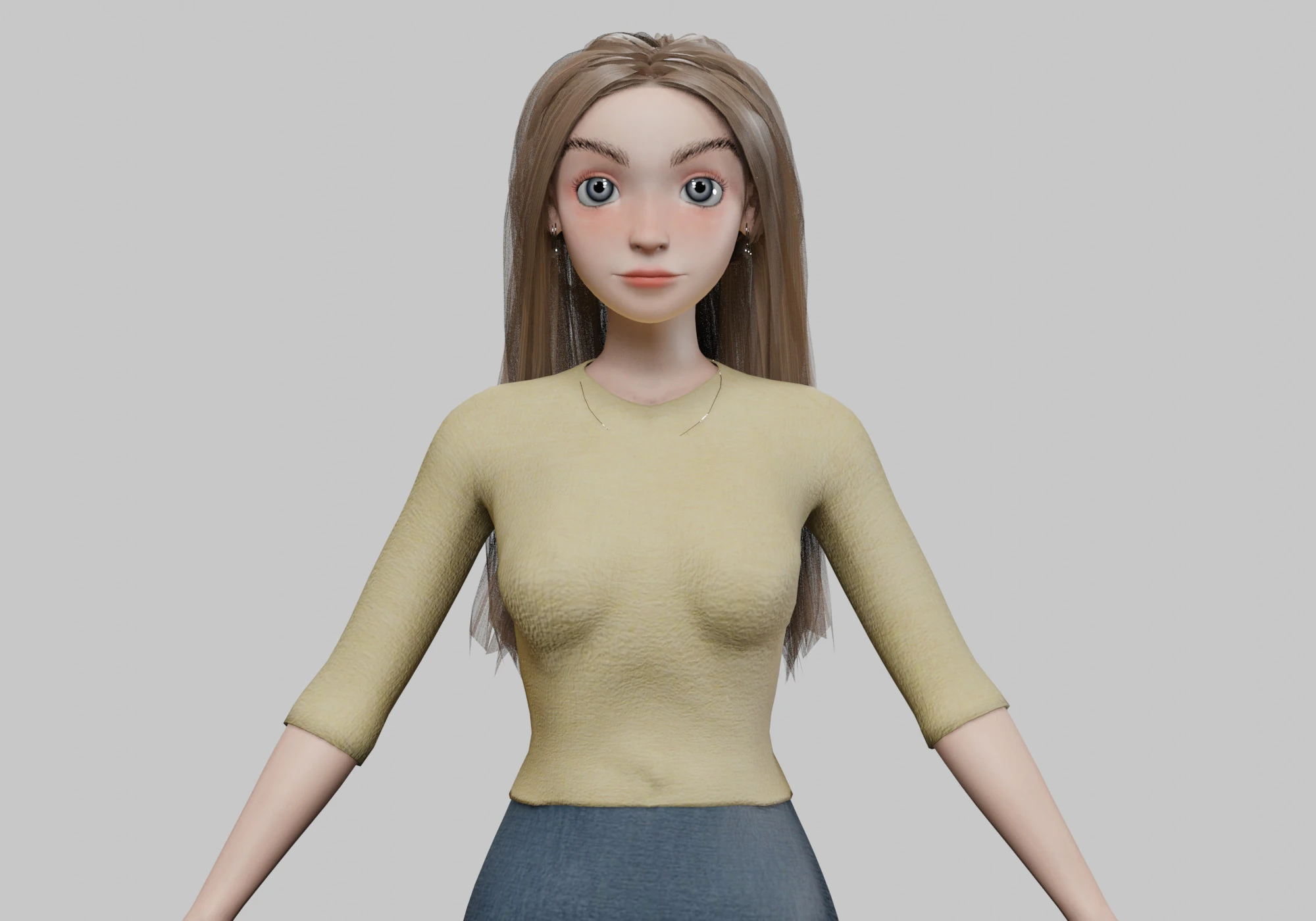 Lovely pretty girl V31065 3D Model .c4d .max .obj .3ds .fbx .stl .blend