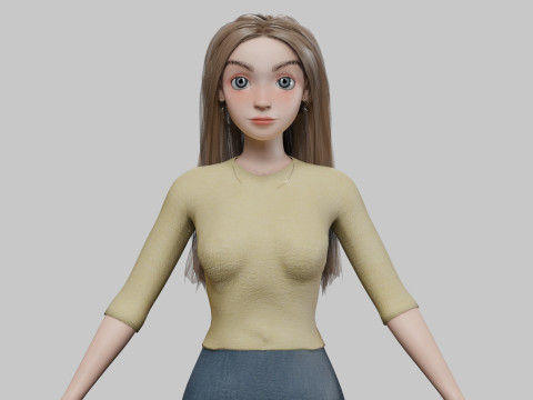Lovely pretty girl V31065 Modèle 3D