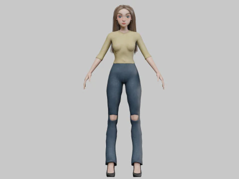 Lovely pretty girl V31065 3D Model
