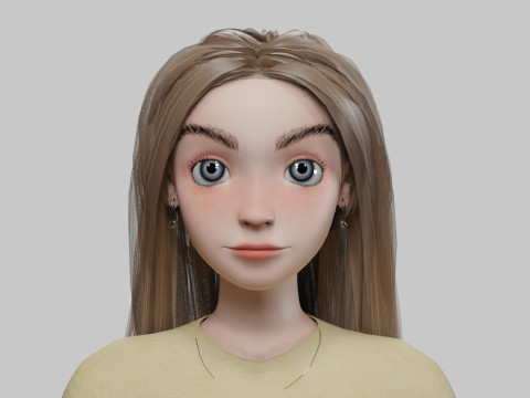 Lovely pretty girl V31065 3D 模型