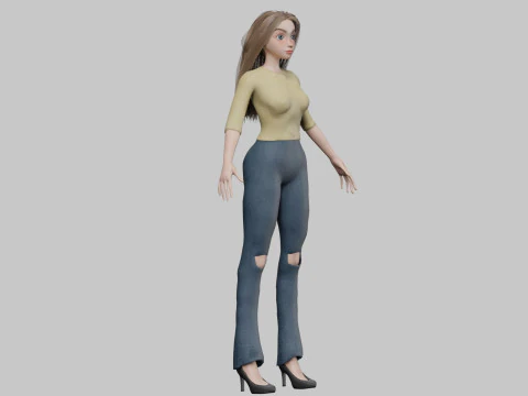 Lovely pretty girl V31065 3D Model