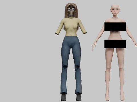 Lovely pretty girl V31065 3D Model