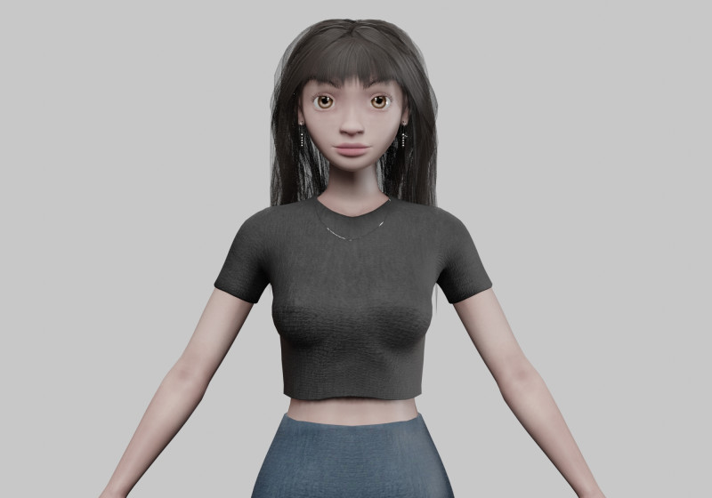 Pretty basic girl V30868 Model 3D .c4d .max .obj .3ds .fbx .stl .blend 