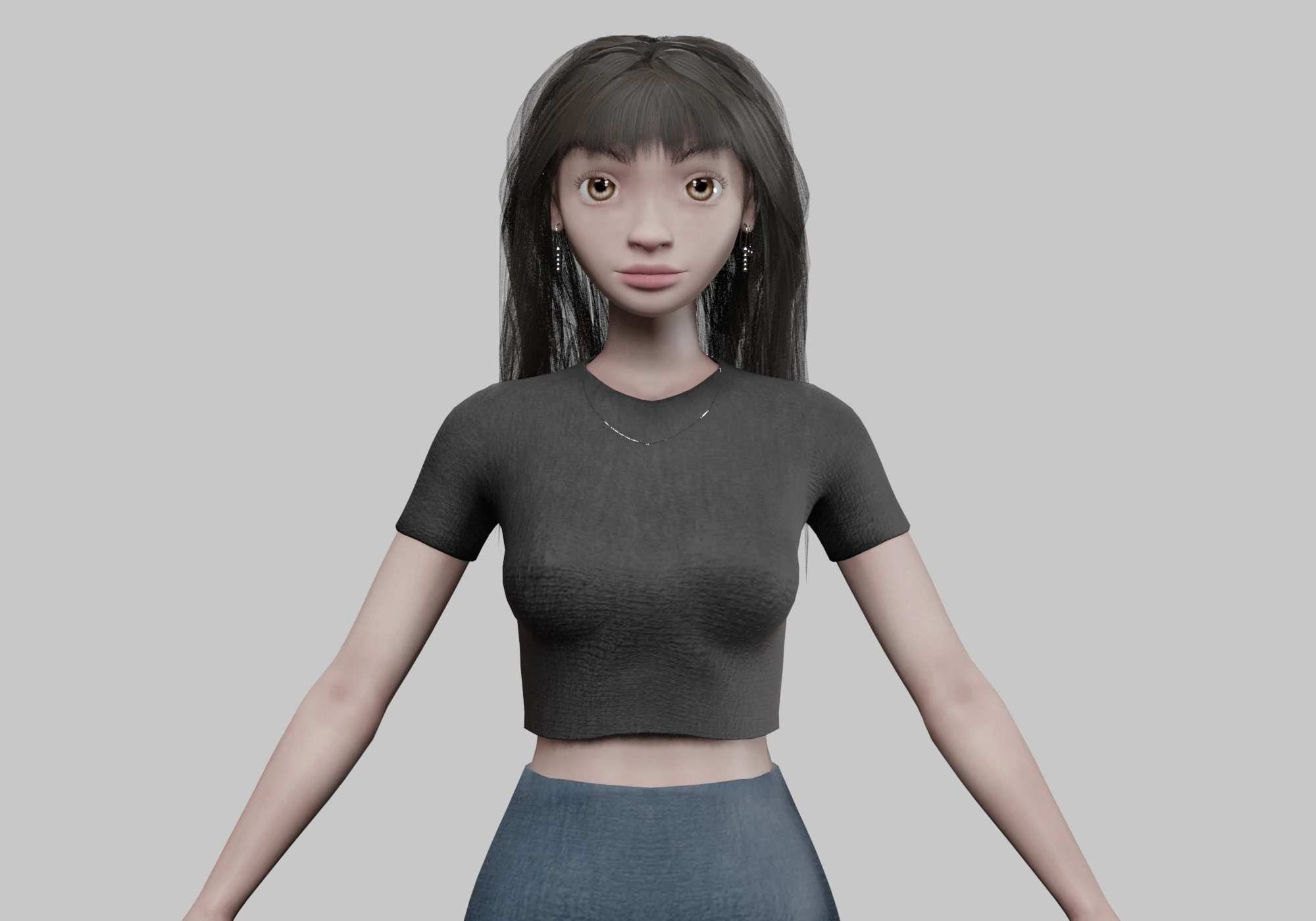 Pretty basic girl V30868 3D Model .c4d .max .obj .3ds .fbx .stl .blend