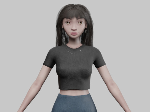 Pretty basic girl V30868 3D मॉडल