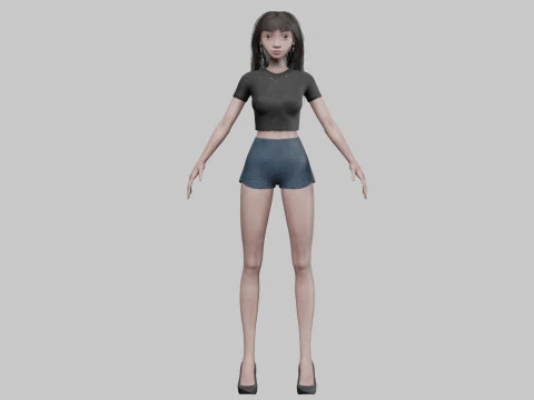 Pretty basic girl V30868 3D Model