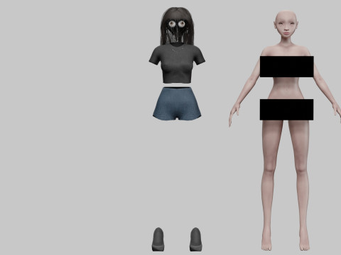 Pretty basic girl V30868 Model 3D
