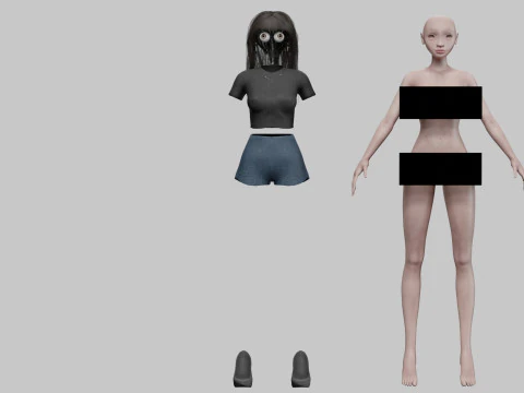 Pretty basic girl V30868 3D Model