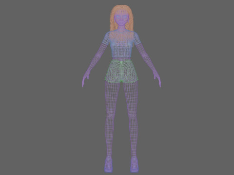Pretty basic girl V30868 Model 3D
