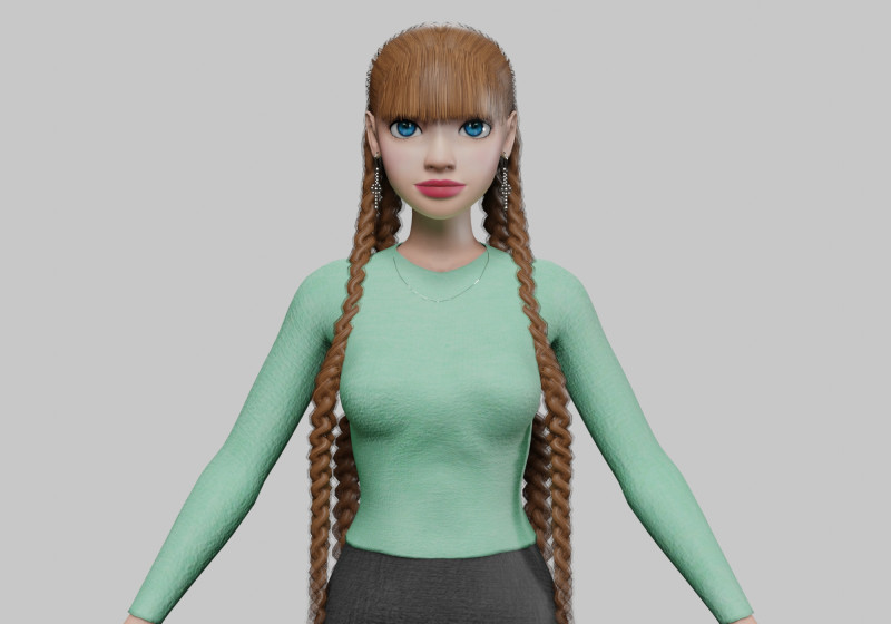 Pretty beautiful girl V43921 3D मॉडल .c4d .max .obj .3ds .fbx .stl .blend 