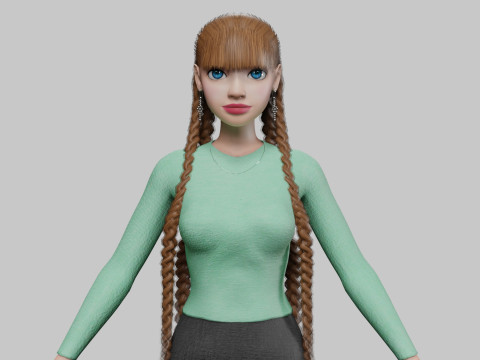 Pretty beautiful girl V43921 Model 3D