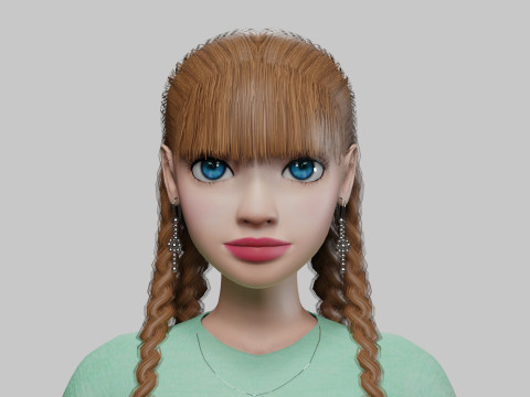 Pretty beautiful girl V43921 3D मॉडल