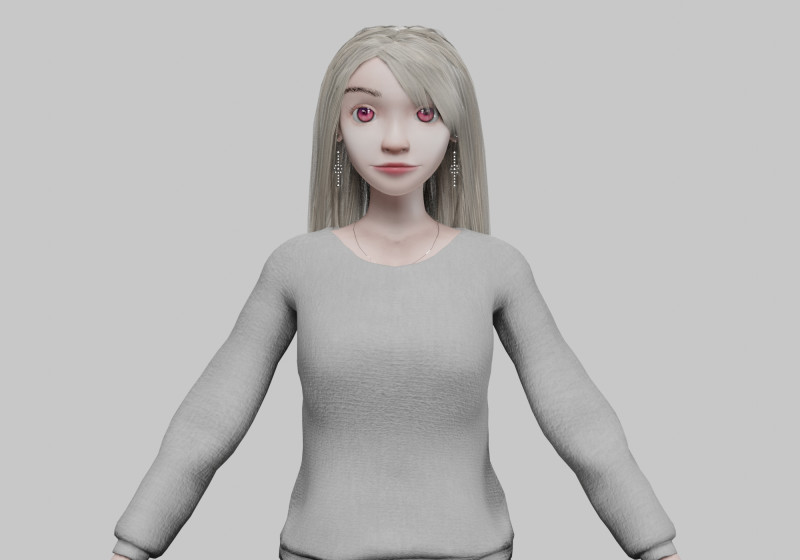 Pretty blond girl V32572 3D 模型 .c4d .max .obj .3ds .fbx .stl .blend 