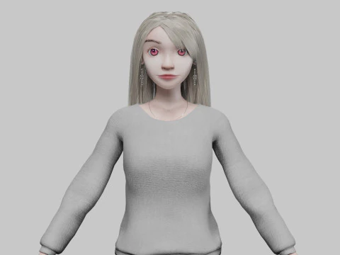 Pretty blond girl V32572 3D Model