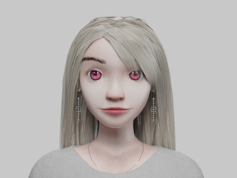 Pretty blond girl V32572 3D 模型