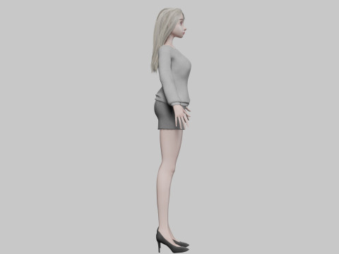 Pretty blond girl V32572 3D 模型