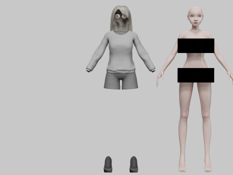 Pretty blond girl V32572 3D 模型