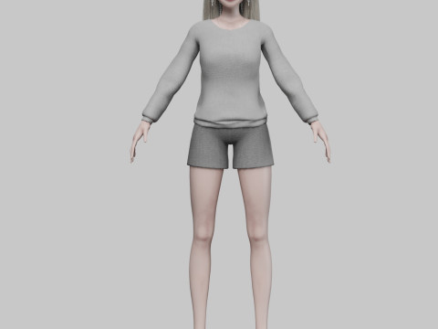 Pretty blond girl V32572 3D 模型