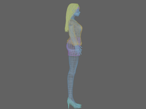 Pretty blond girl V32572 3D 模型