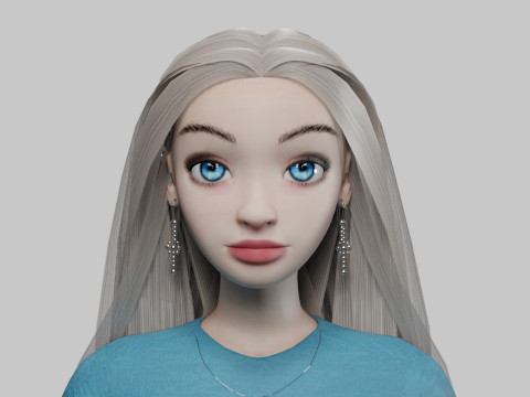 Pretty cartoon girl V32662 Modelo 3D