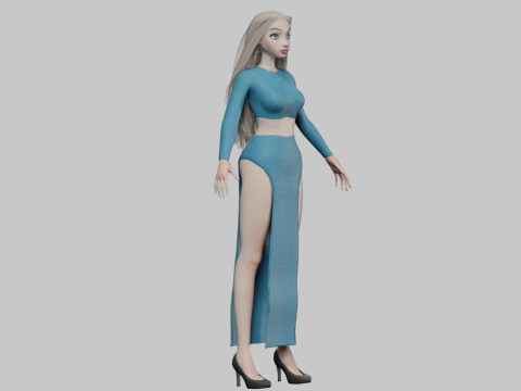 Pretty cartoon girl V32662 Modelo 3D