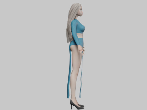 Pretty cartoon girl V32662 Modelo 3D