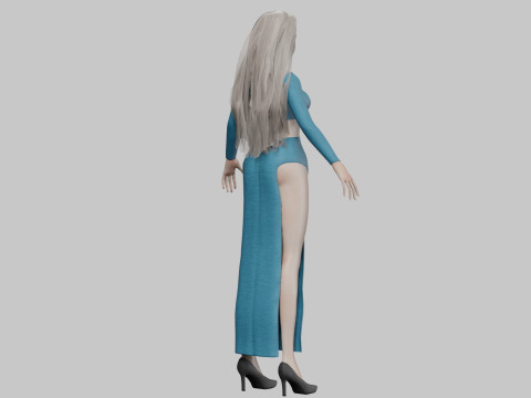 Pretty cartoon girl V32662 Modelo 3D